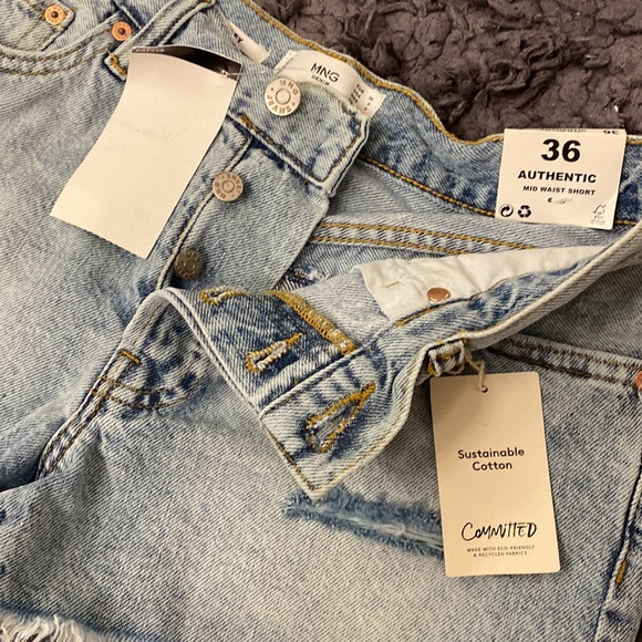 MANGO mid rise ripped shorts - Picture 7 of 8